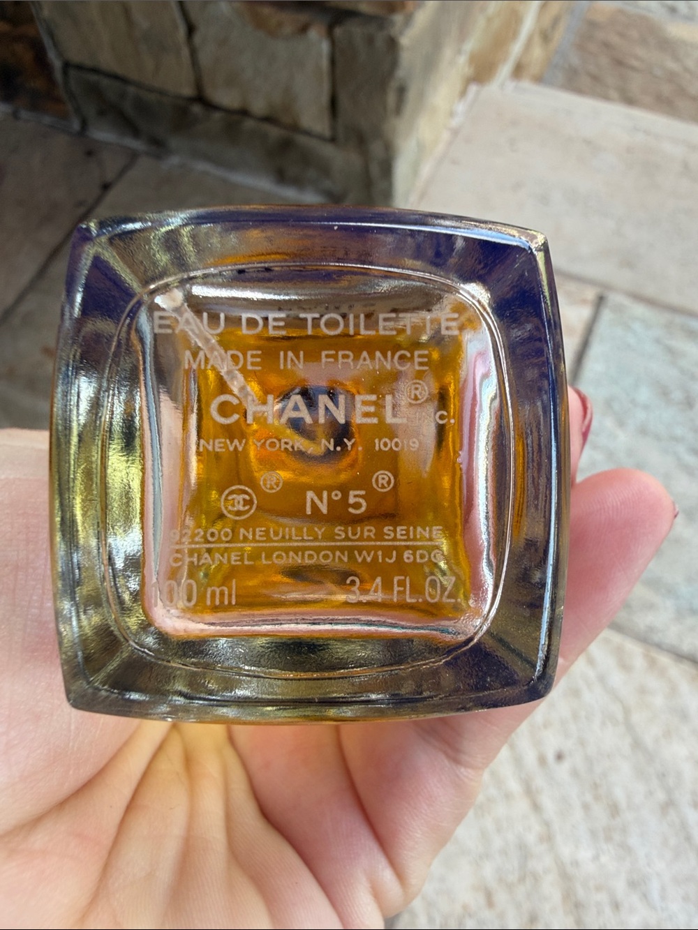 CHANEL — Clear Bottle with Black Cap and Golden Liquid - Picture 3 of 9